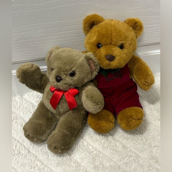 2 Commonwealth mini soft and fluffy teddy bears plushes 10” & 12” - Picture 9 of 16